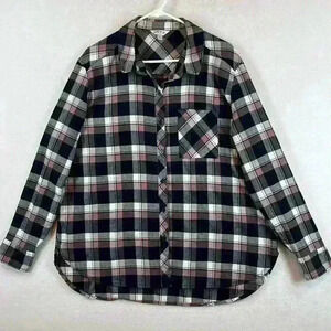 Orvis Classic Collection Flannel Shirt Women’s XXL Black/White/Pink Plaid